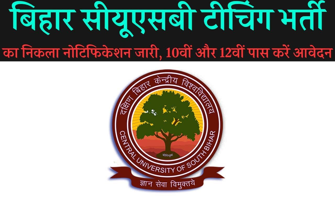 Bihar CUSB Vacancy