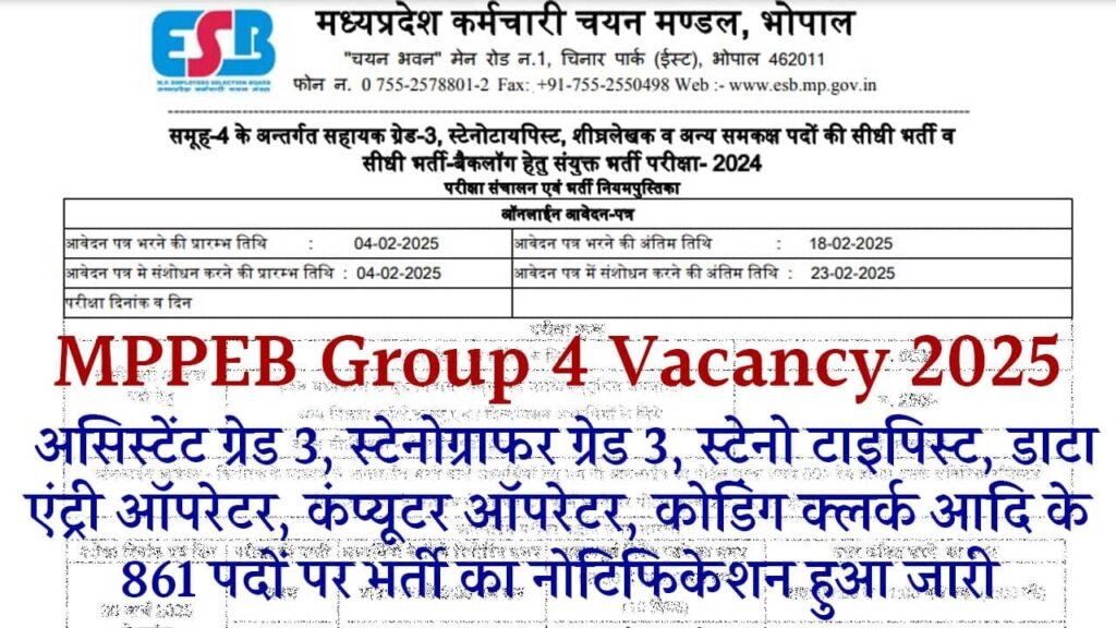 MPPEB Group 4 Vacancy 2025 Ekjob.in