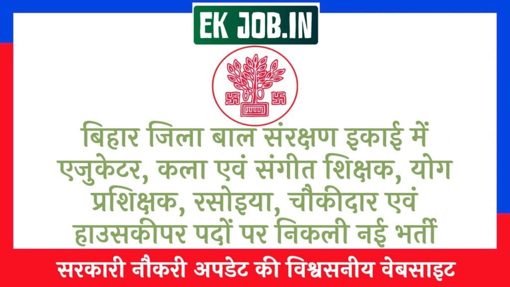 Bihar DCPU Vacancy 2025