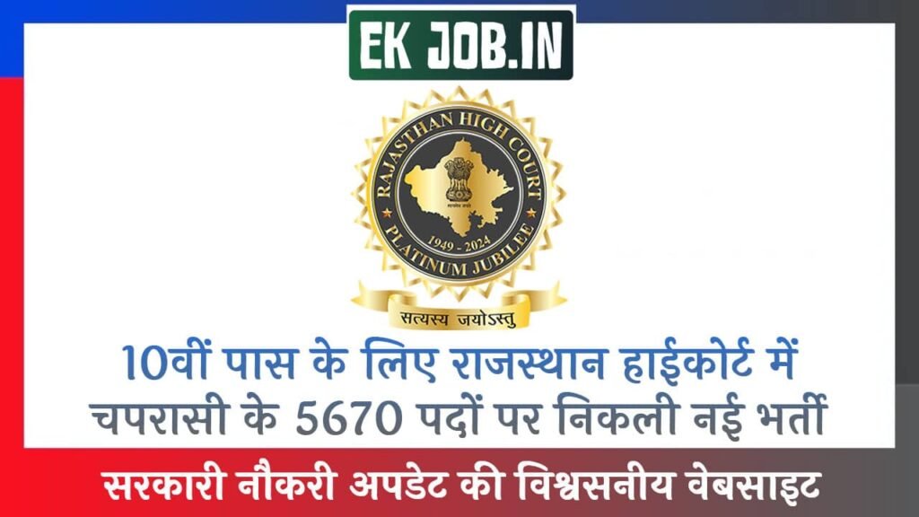 Rajasthan High Court Peon Vacancy 2025