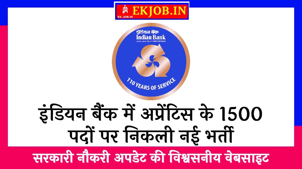 Indian Bank Apprentice Recruitment 2025