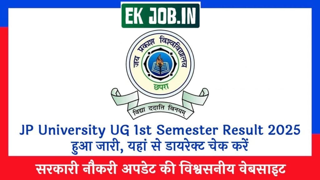 JP University UG 1st Semester Result 2025