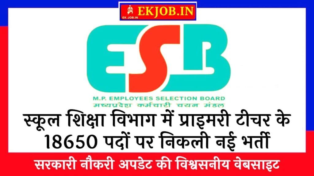 MP Primary Teacher Vacancy 2025