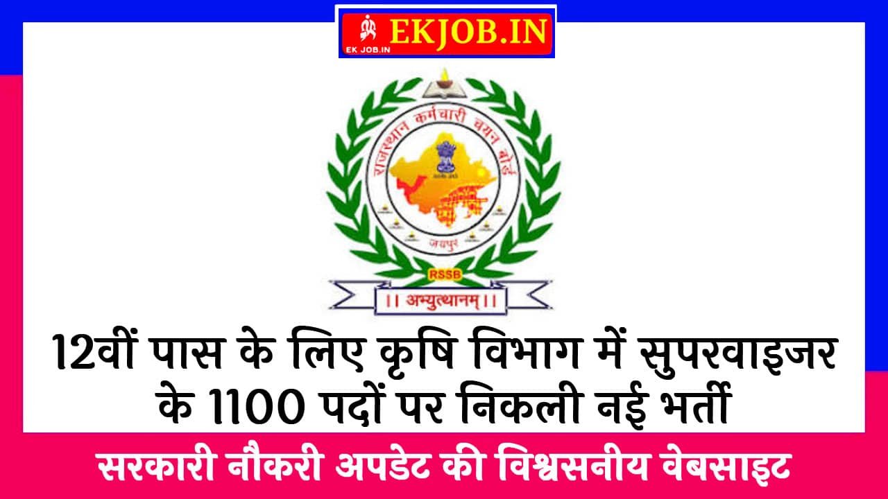 RSSB Agriculture Supervisor Recruitment 2025