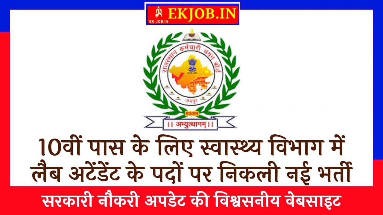 Rajasthan Lab Attendant Vacancy 2025