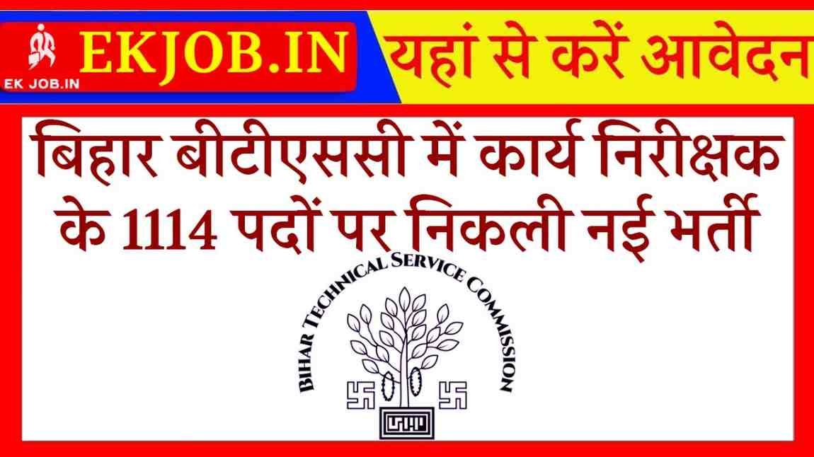 Bihar BTSC Work Inspector Recruitment 2025