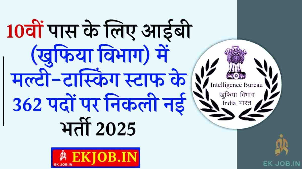 IB MTS Recruitment 2025