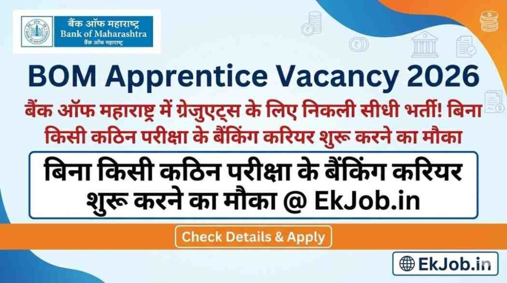 Bank of Maharashtra Apprentice Recruitment 2026