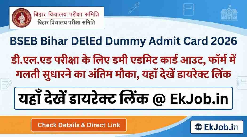 Bihar DElEd Dummy Admit Card 2026