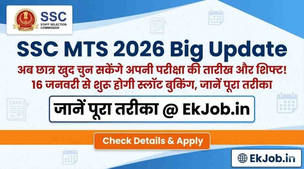 SSC MTS Self Slot Selection 2026