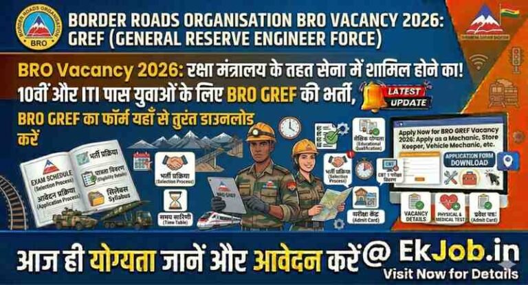 BRO GREF Recruitment 2026: बॉर्डर रोड्स आर्गेनाइजेशन में 10वीं/12वीं ...