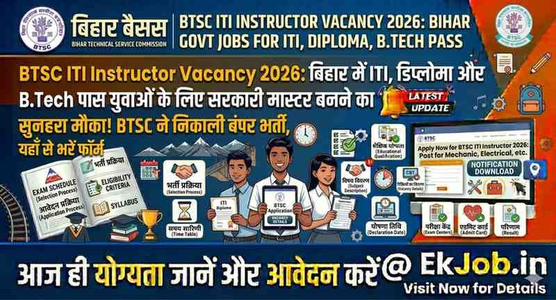 Bihar BTSC Instructor Recruitment 2026