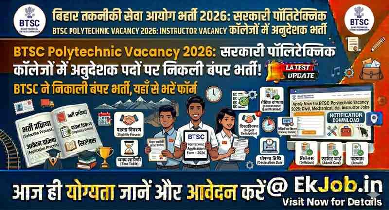 Bihar BTSC Polytechnic Instructor Recruitment 2026