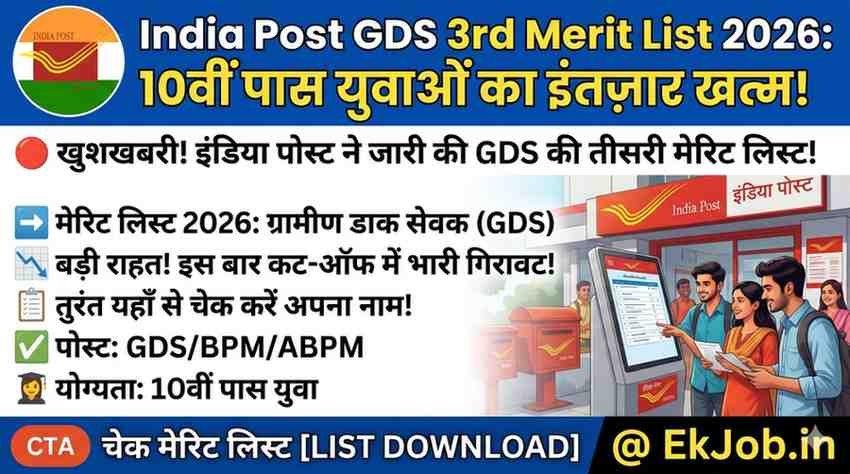 India Post GDS 3rd Merit List 2026