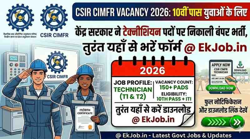 CSIR CIMFR Technician Recruitment 2026