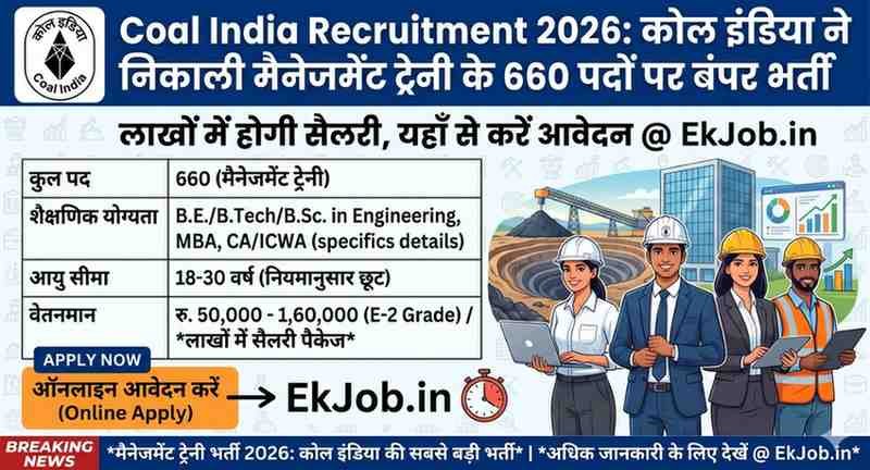 Coal India MT Recruitment 2026