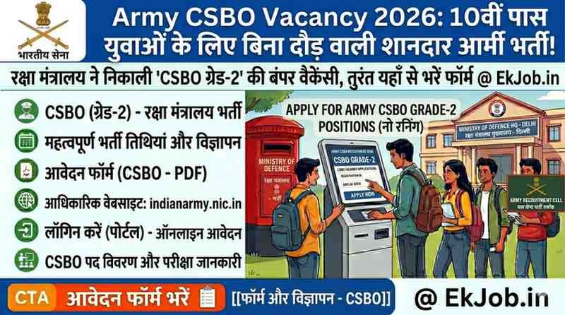Indian Army CSBO Grade II Recruitment 2026