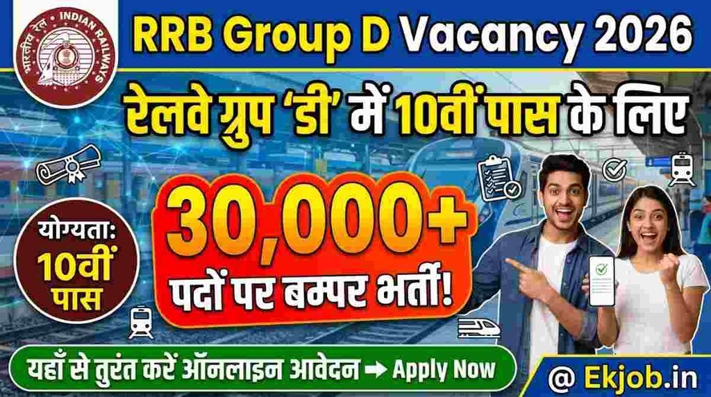 RRB Group D Vacancy 2026 @ Ekjob.in