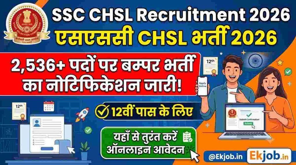 SSC CHSL Recruitment 2026 @Ekjob.in